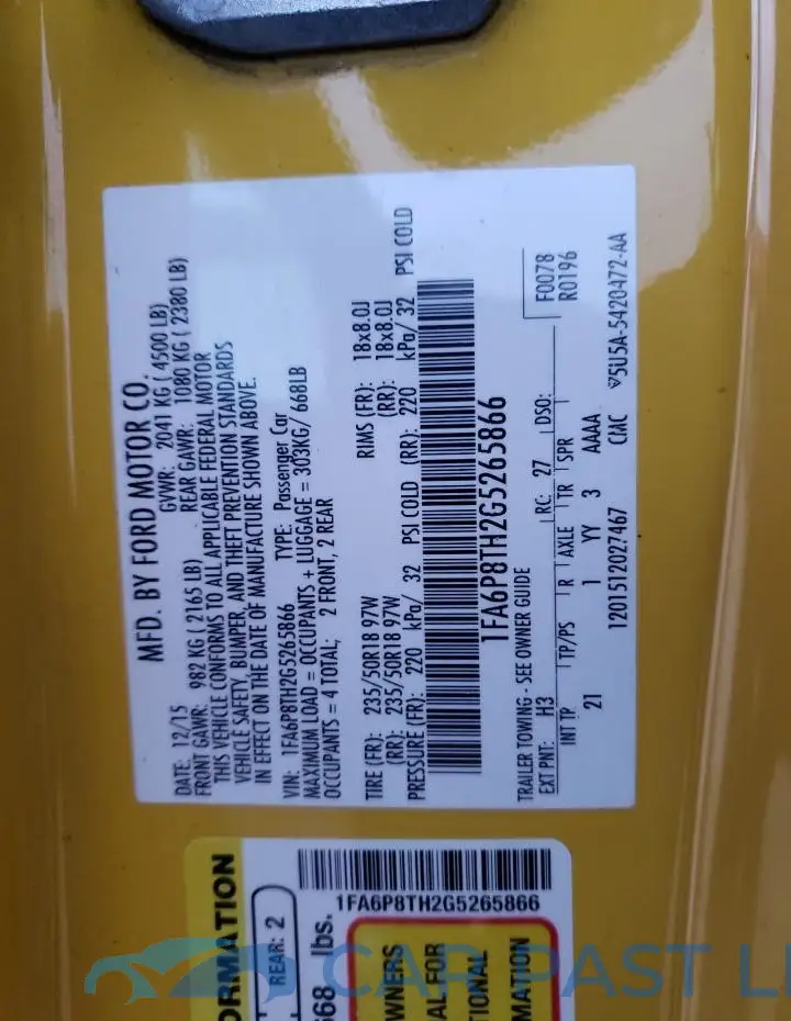 1FA6P8TH2G5265866# 12