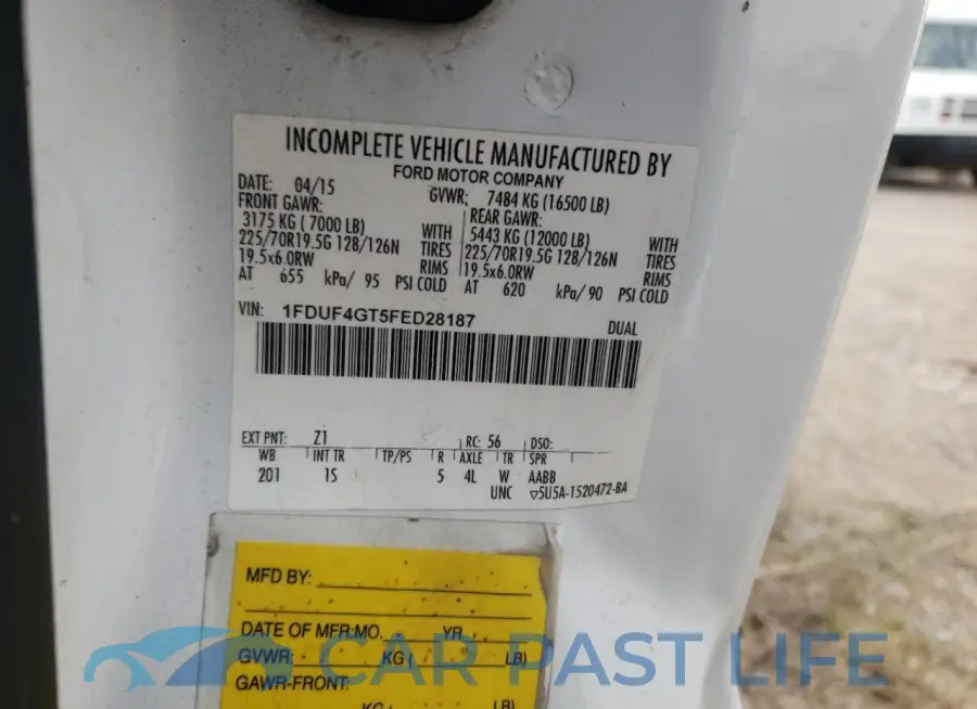 1FDUF4GT5FED28187# 12
