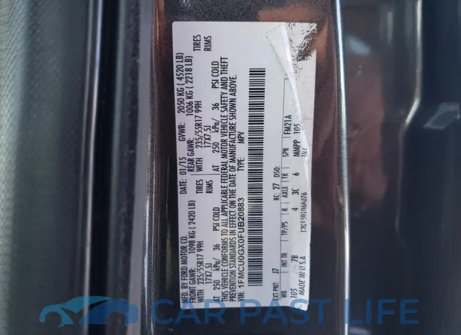 1FMCU0GX0FUB20883# 13