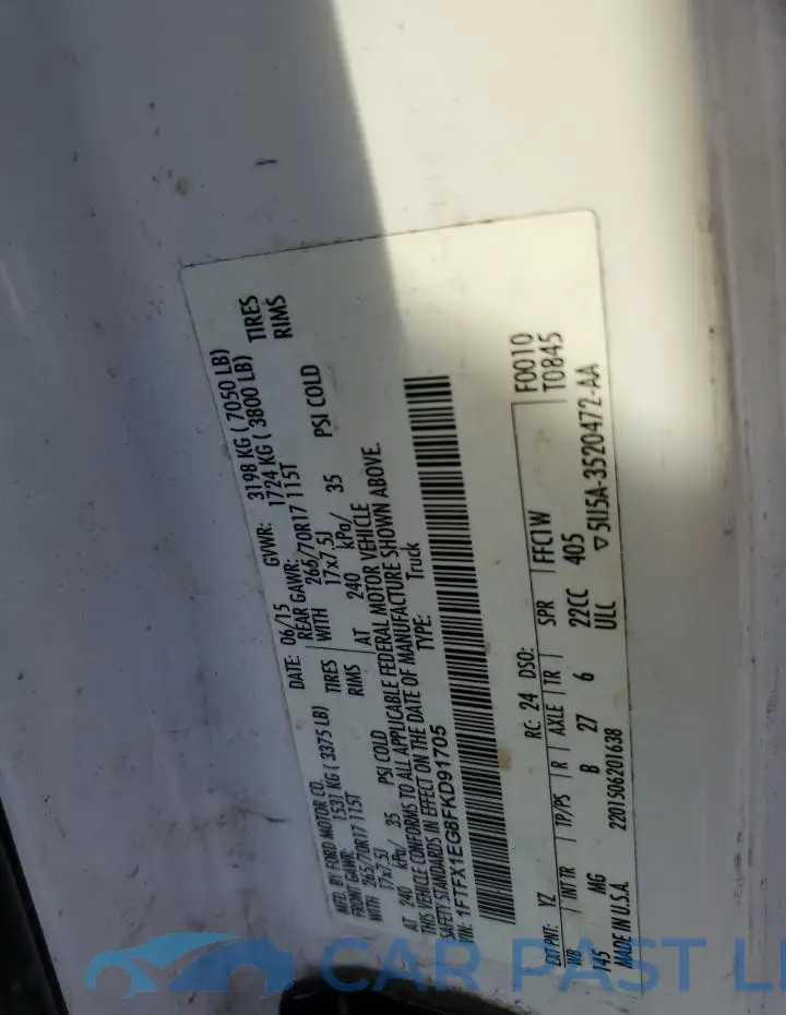 1FTFX1EG8FKD91705# 13