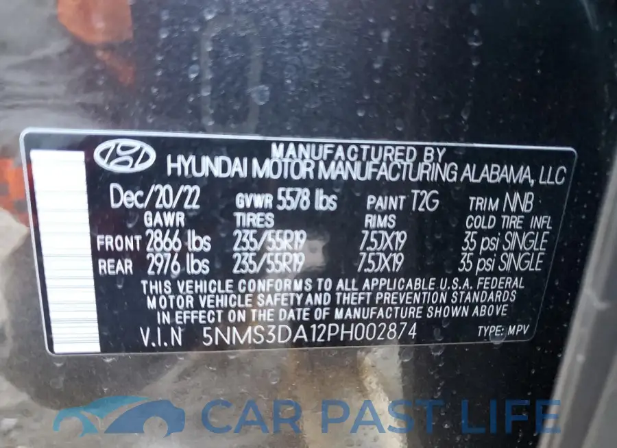5NMS3DA12PH002874# 12