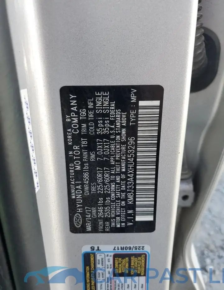 KM8J33A4XHU453296# 14