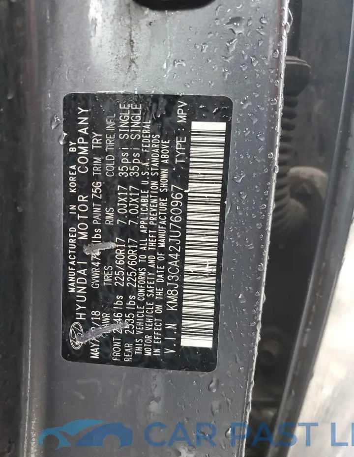 KM8J3CA42JU760967# 12