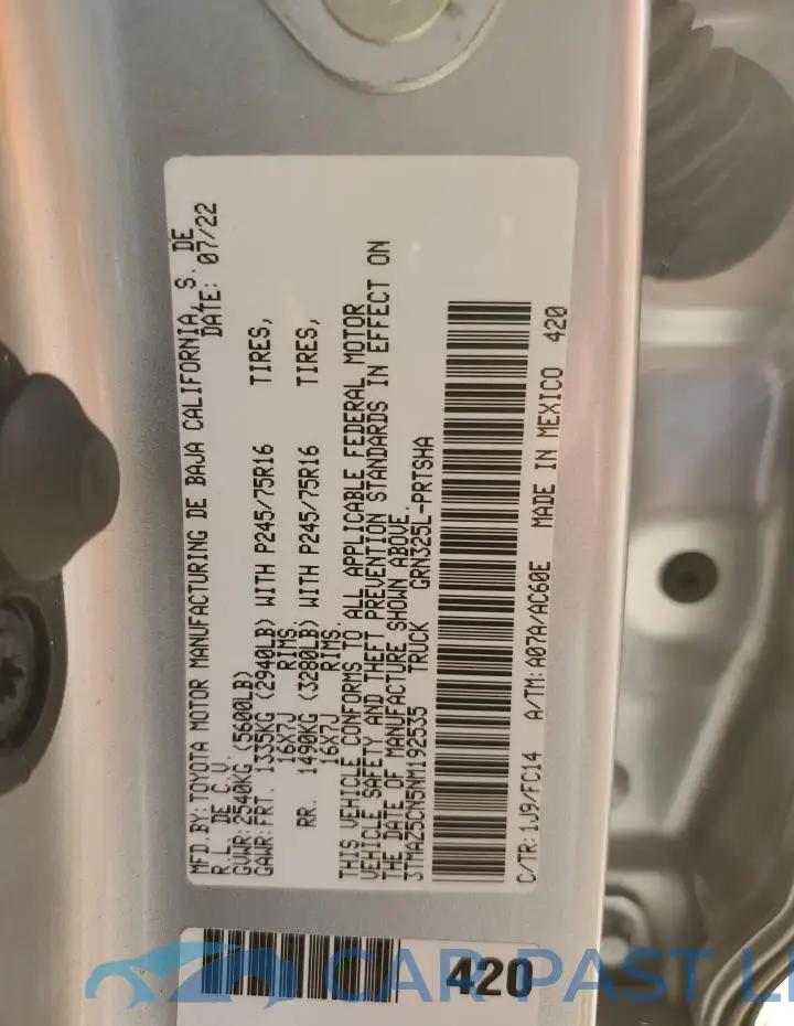 3TMAZ5CN5NM192535# 12