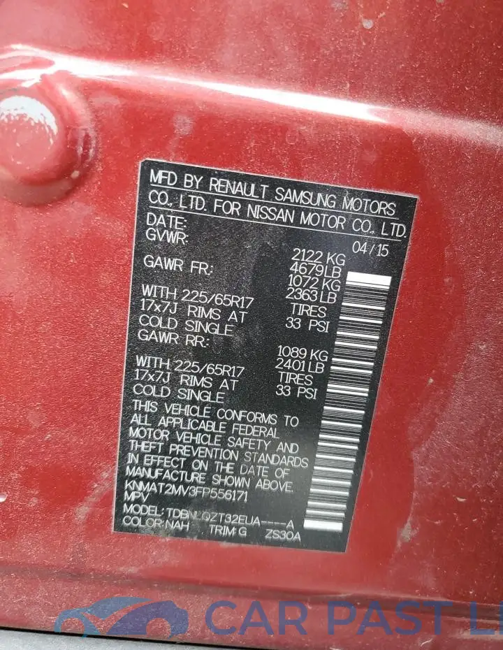 KNMAT2MV3FP556171# 12