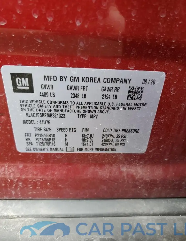 KL4CJESB2MB321323# 13