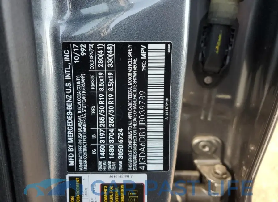4JGDA6DB1JB039789# 13