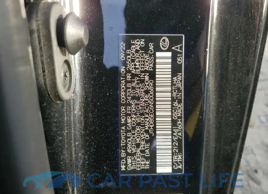 JTHD85EC6N5006890# 12