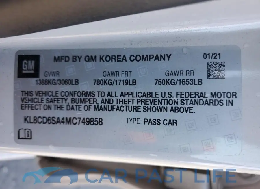 KL8CD6SA4MC749858# 12