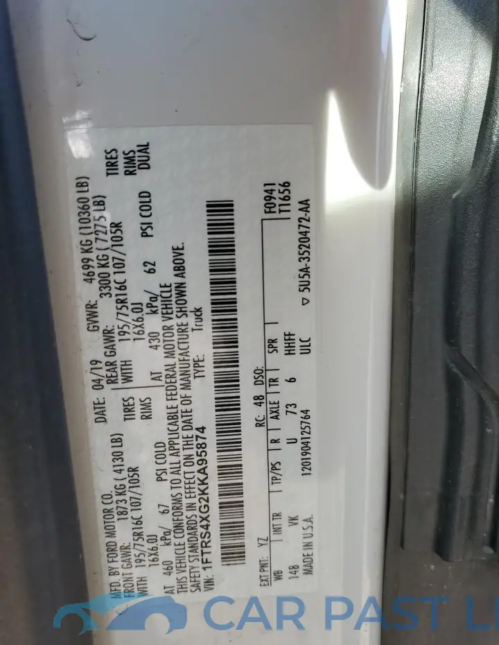 1FTRS4XG2KKA95874# 13