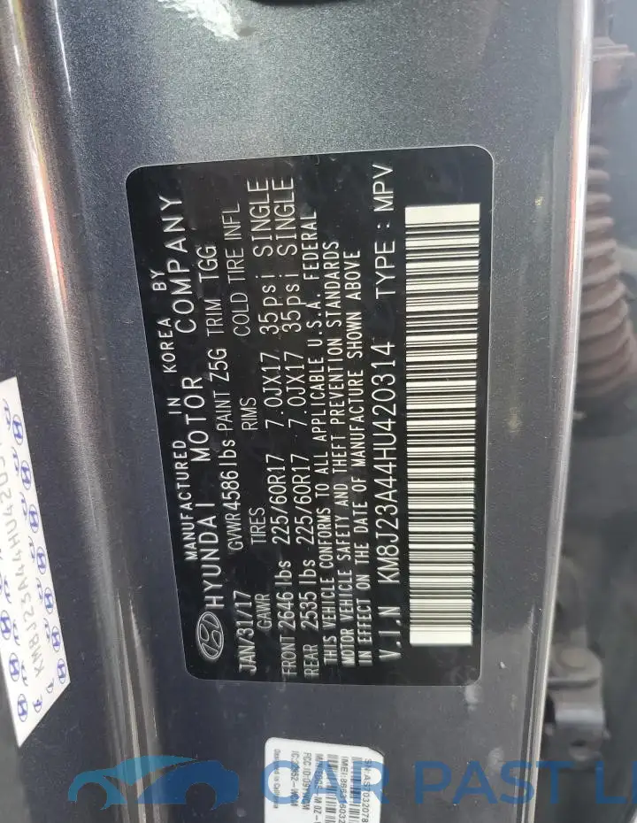 KM8J23A44HU420314# 12