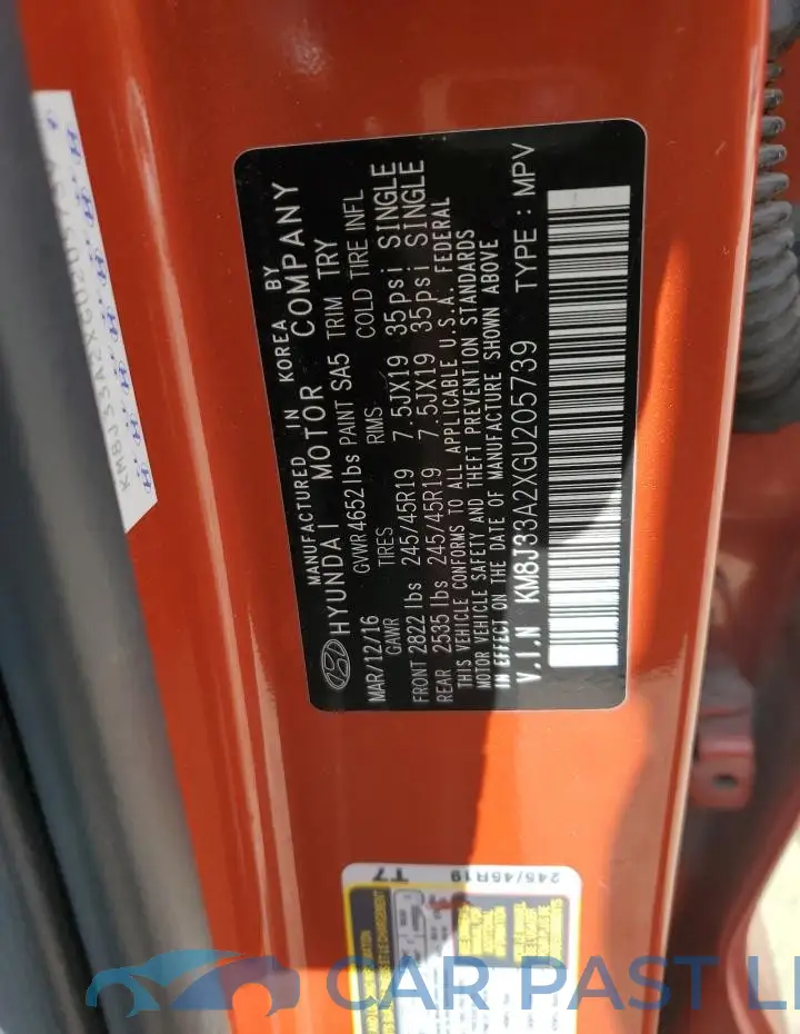 KM8J33A2XGU205739# 13