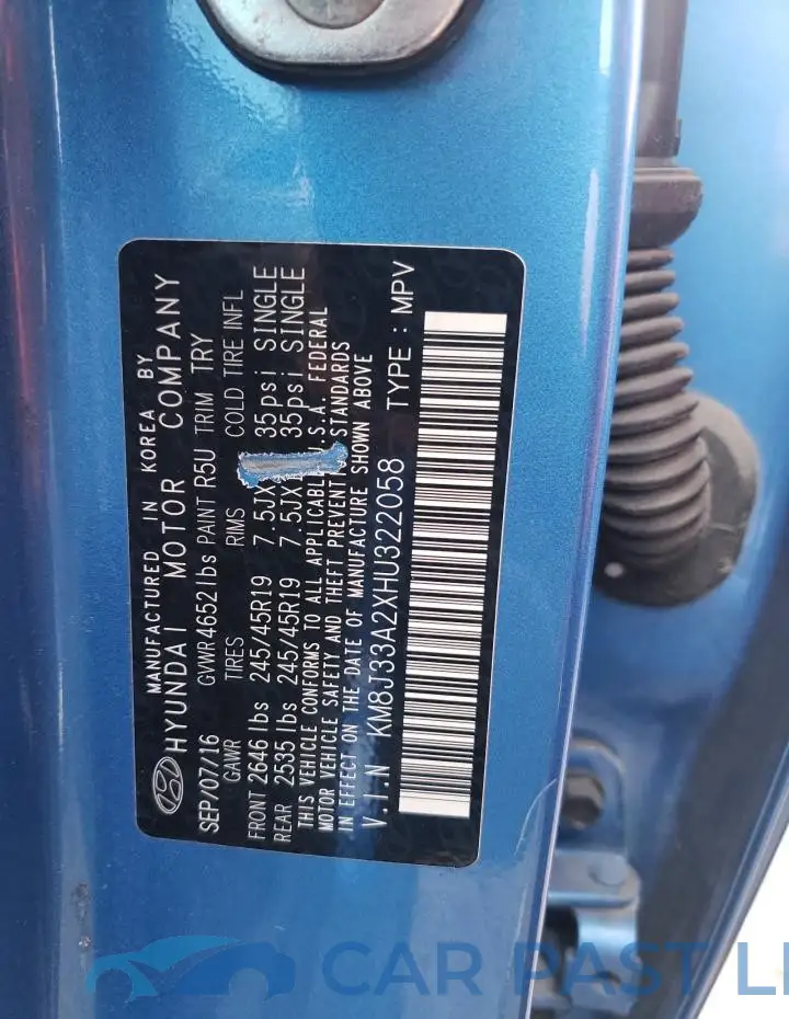 KM8J33A2XHU322058# 13