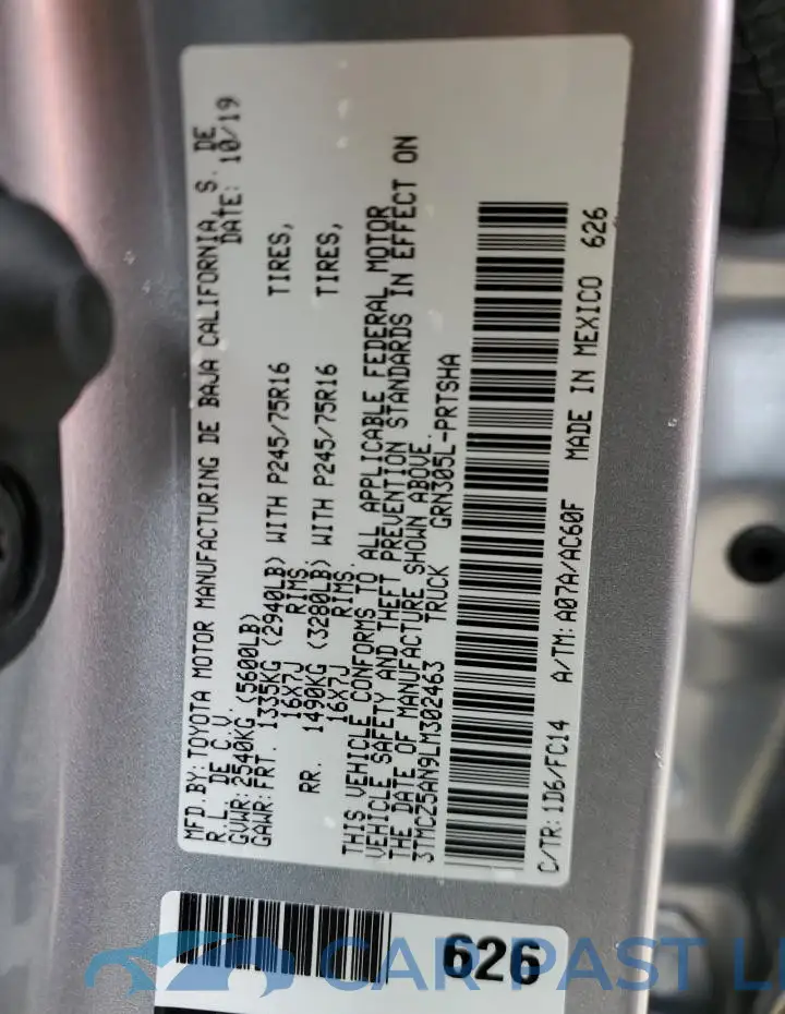 3TMCZ5AN9LM302463# 12