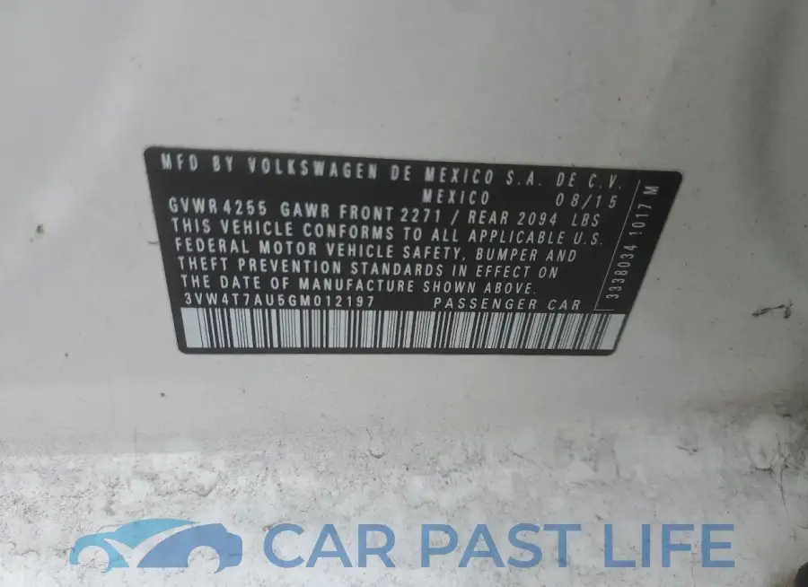 3VW4T7AU5GM012197# 13