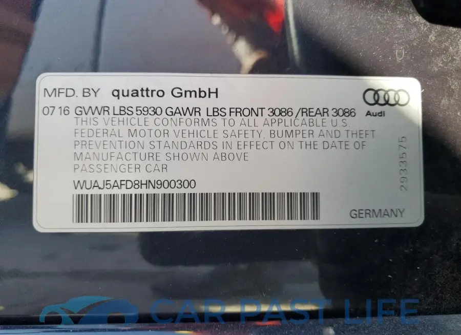 WUAJ5AFD8HN900300# 12