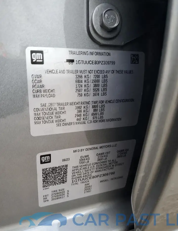 1GTUUCE80PZ309799# 12