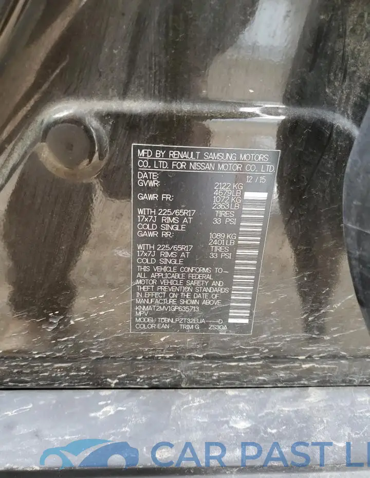 KNMAT2MV1GP635713# 13