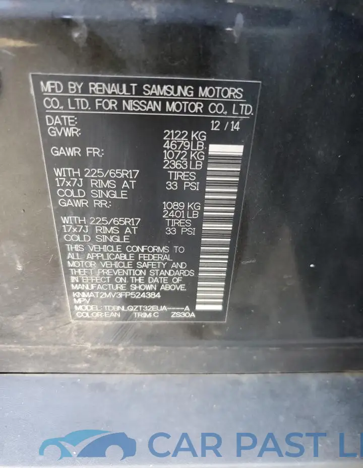 KNMAT2MV3FP524384# 12
