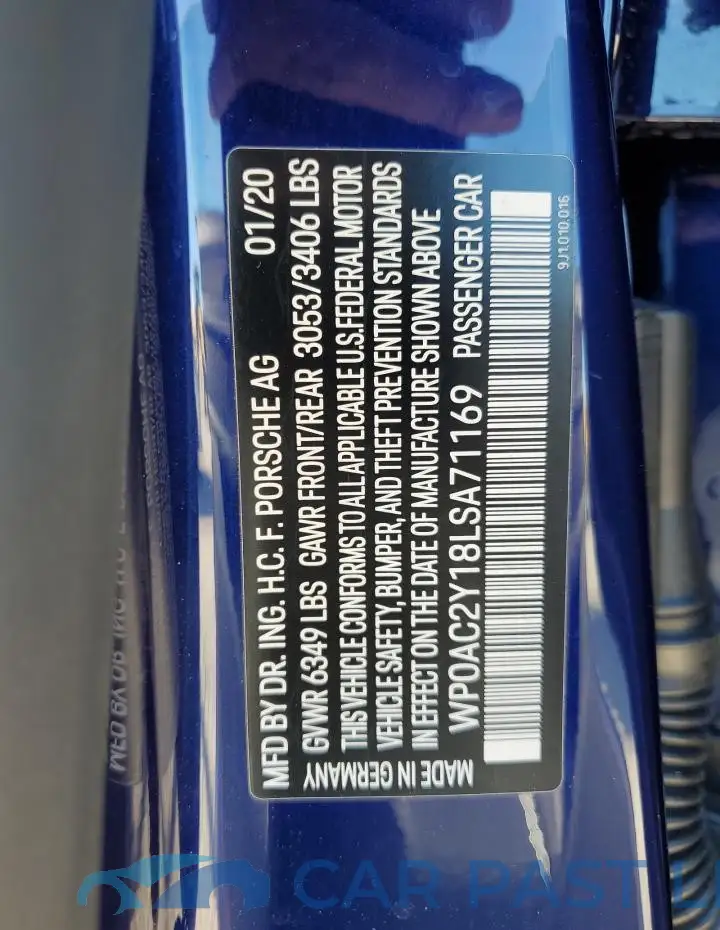 WP0AC2Y18LSA71169# 13
