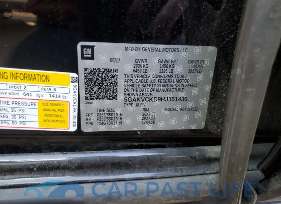 5GAKVCKD9HJ351430# 12