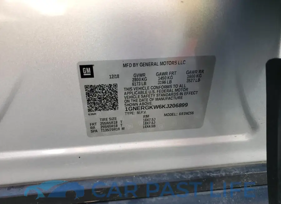 1GNERGKW6KJ206899# 13