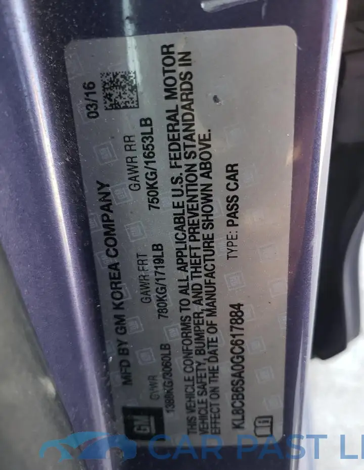 KL8CB6SA0GC617884# 12