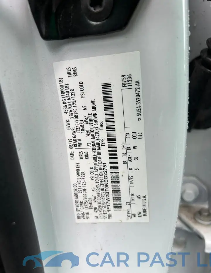 1FT7W2BT0KEG22751# 10
