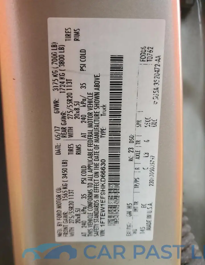 1FTEW1EF9HKD66630# 13