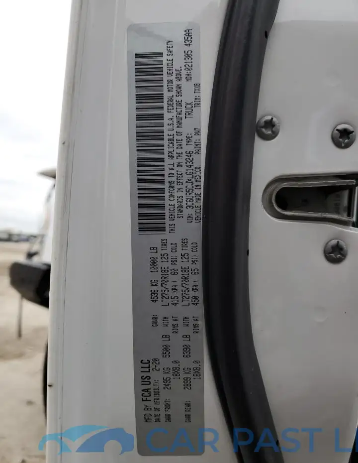 3C6UR5CJXLG143246# 12