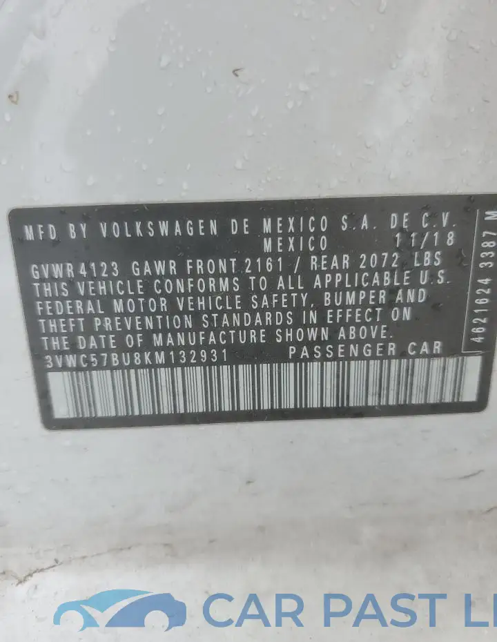 3VWC57BU8KM132931# 12