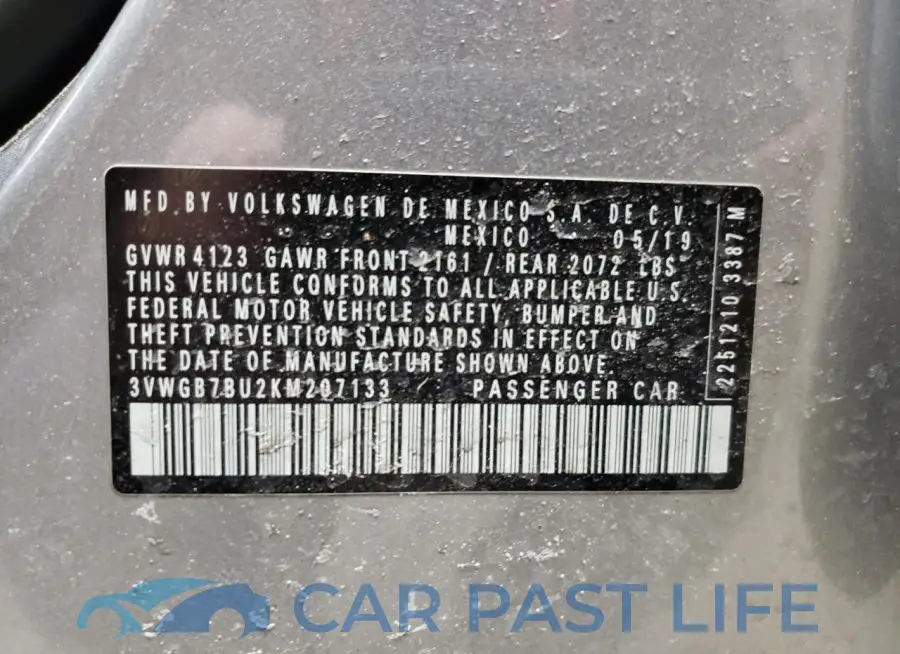 3VWGB7BU2KM207133# 13