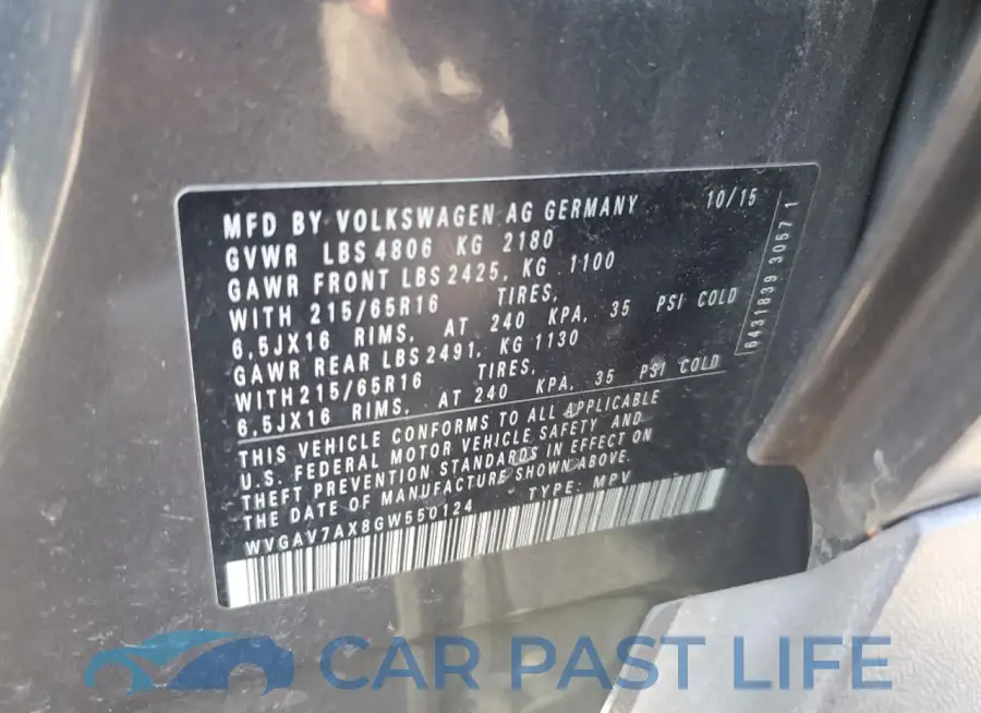 WVGAV7AX8GW550124# 13