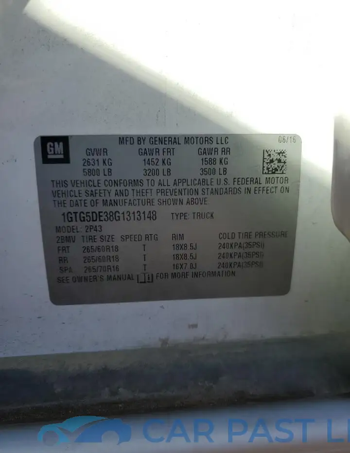1GTG5DE38G1313148# 12