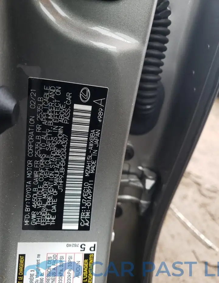 JTHP9JBH5M2044307# 12