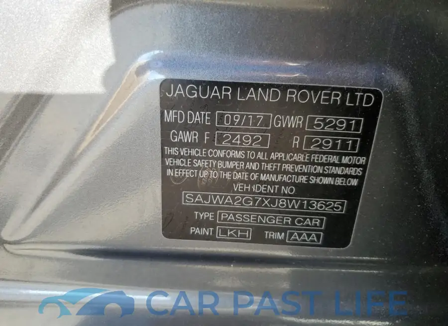 SAJWA2G7XJ8W13625# 13
