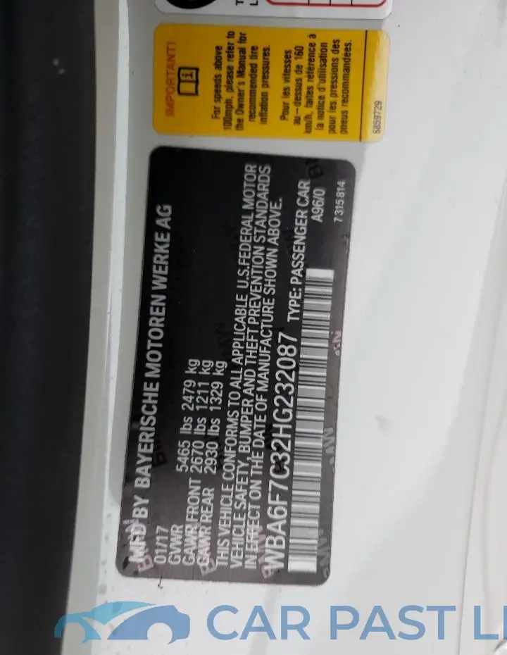 WBA6F7C32HG232087# 12