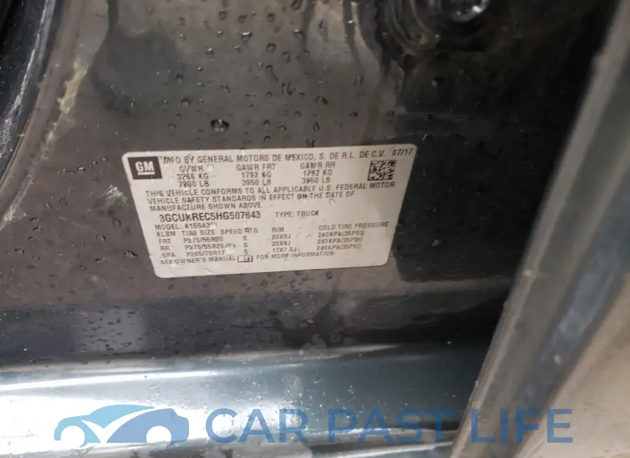 3GCUKREC5HG507843# 13