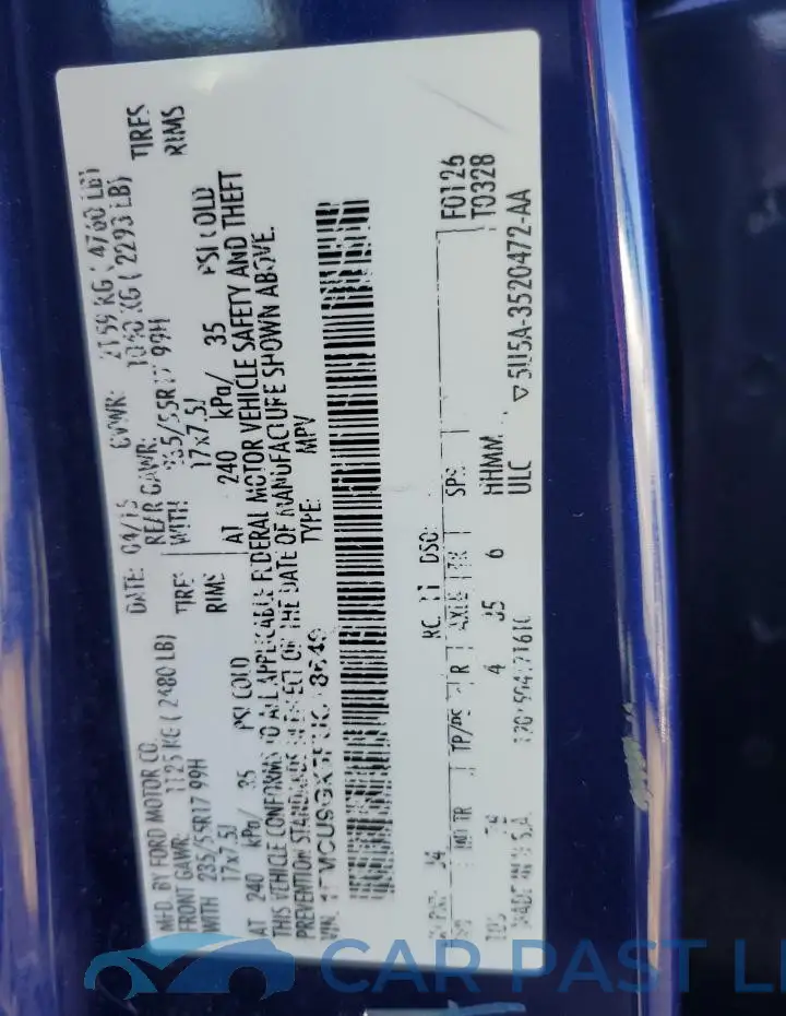 1FMCU9GX5FUC18649# 12