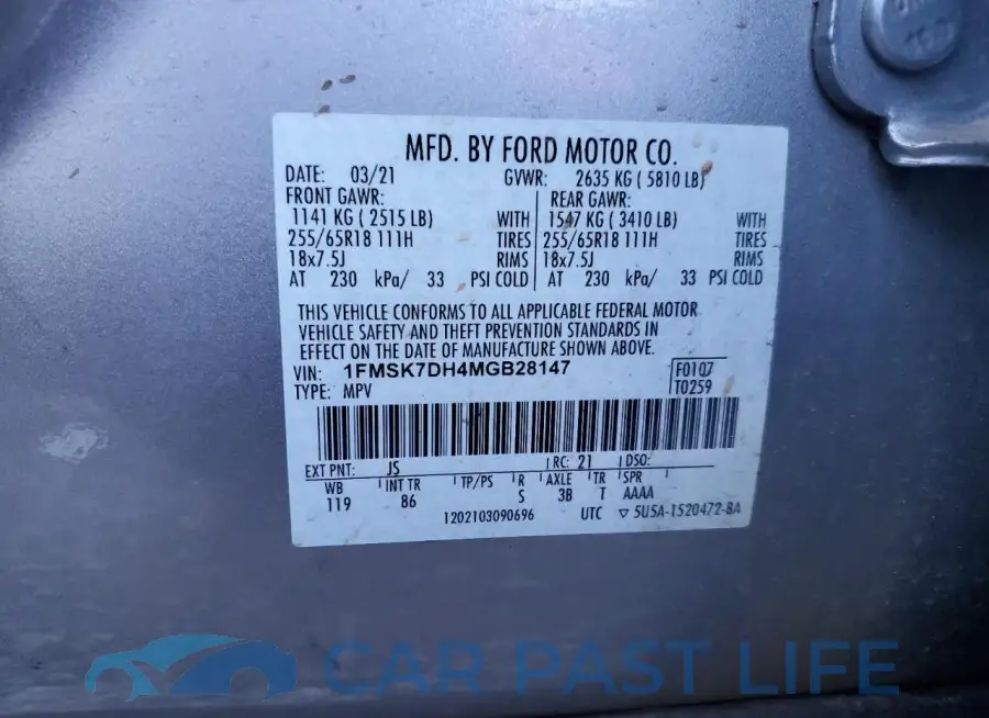 1FMSK7DH4MGB28147# 13