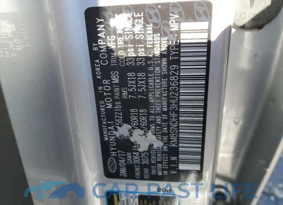 KM8SNDHF3HU236829# 12