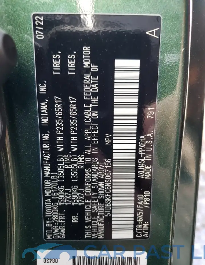 5TDBSKFC6NS067156# 13