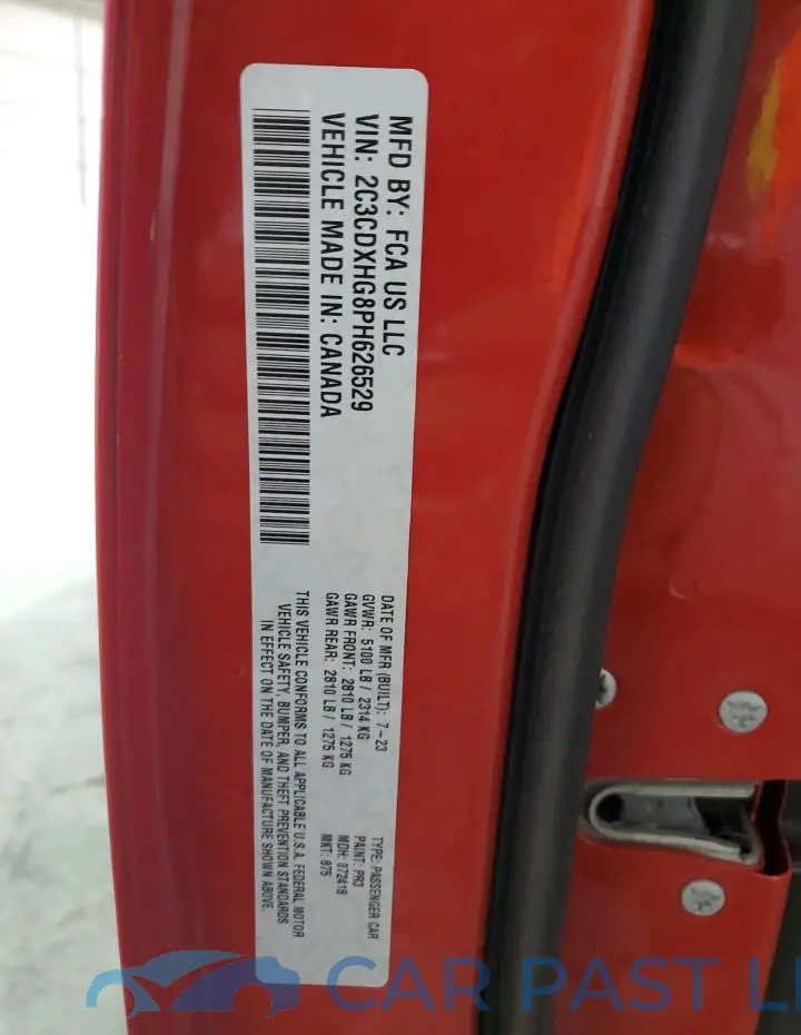 2C3CDXHG8PH626529# 13