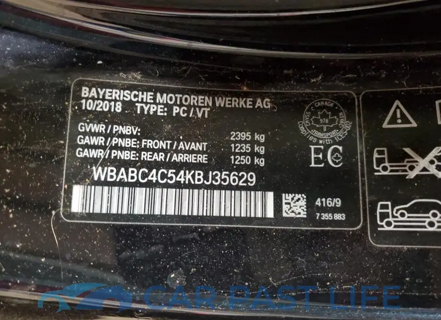 WBABC4C54KBJ35629# 12