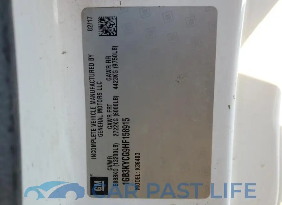 1GB3KYCG9HF158915# 12