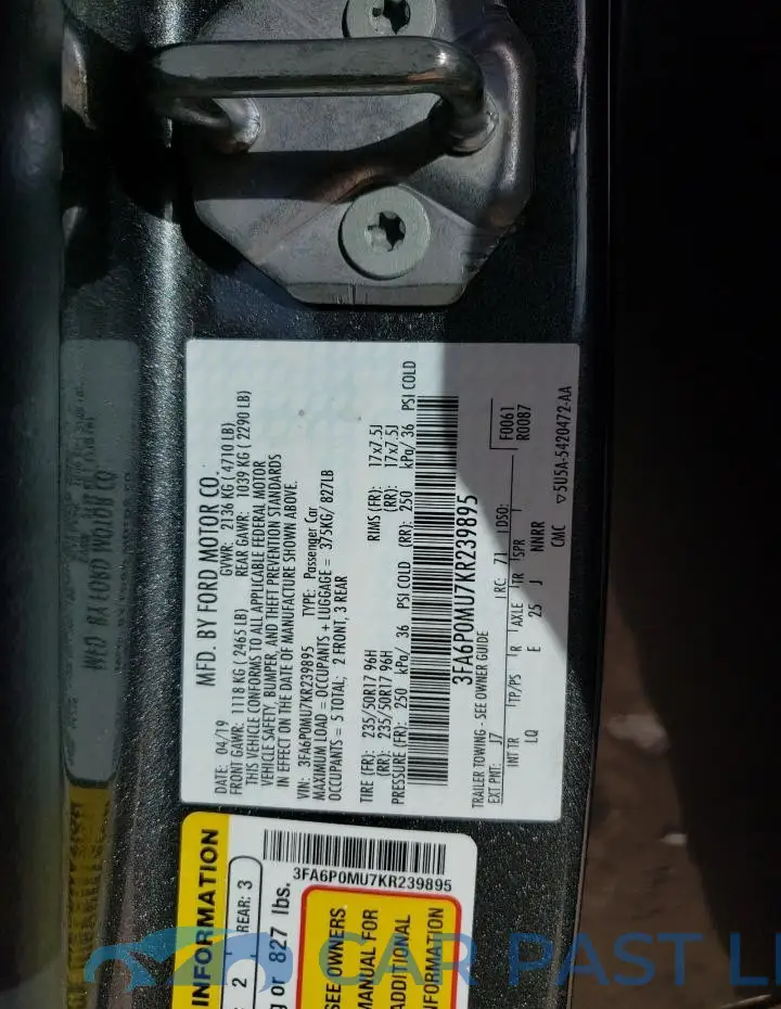 3FA6P0MU7KR239895# 12