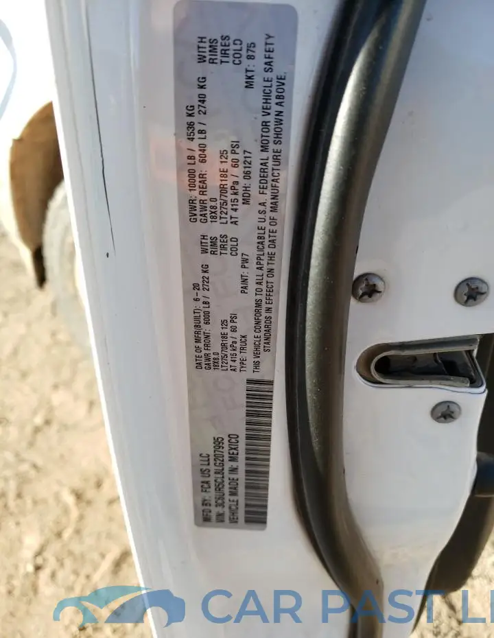 3C6UR5CL8LG207995# 12