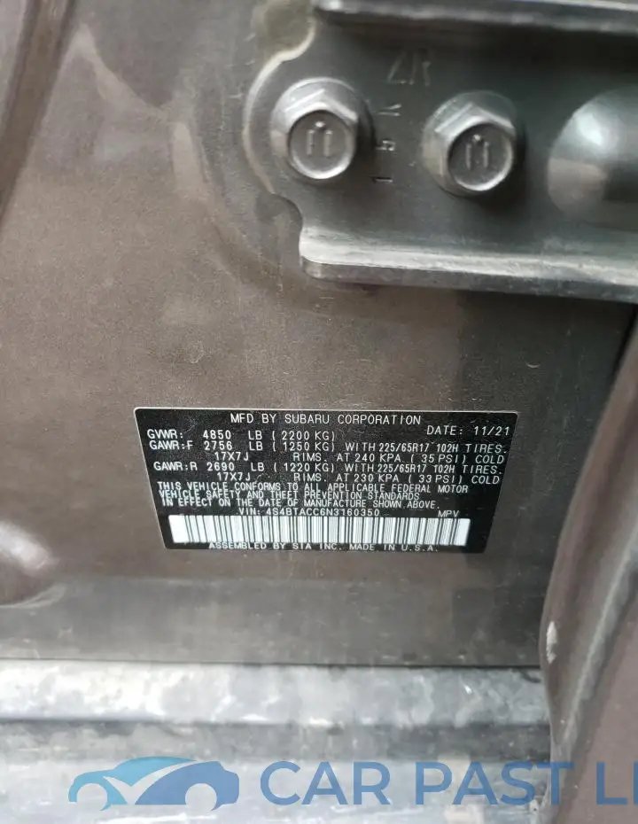 4S4BTACC6N3160350# 12