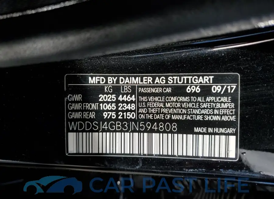 WDDSJ4GB3JN594808# 12