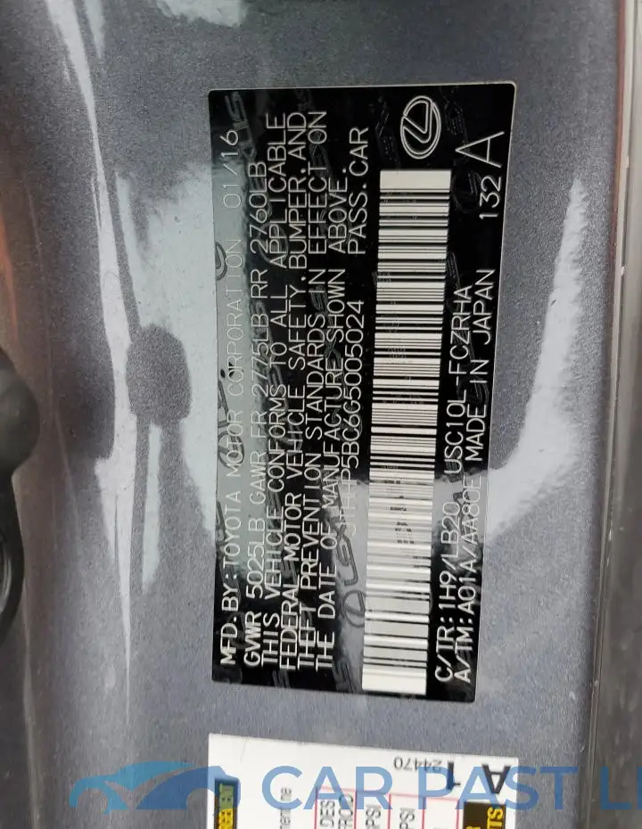 JTHHP5BC6G5005024# 12